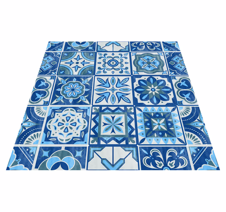 Alfombra vinílica cocina azulejos talavera decorativos - TenVinilo