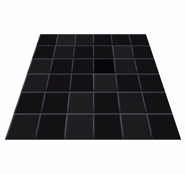 Alfombra vinílica cocina baldosas pequeñas negras - TenVinilo