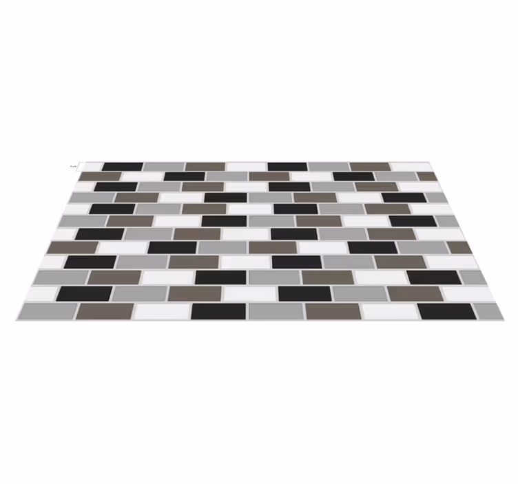 Alfombra vinílica cocina bordura de baldosas gris - TenVinilo