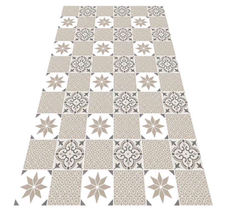 Alfombra vinílica cocina mosaico marroquí arenoso - TenVinilo