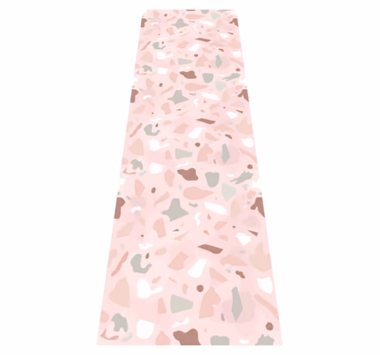 Alfombra vinílica cocina patrón terrazzo tonos rosas - TenVinilo