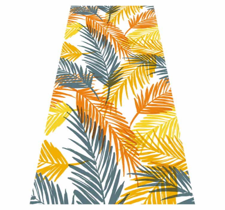 Alfombra vinílica cocina diseño tropical hojas palma - TenVinilo