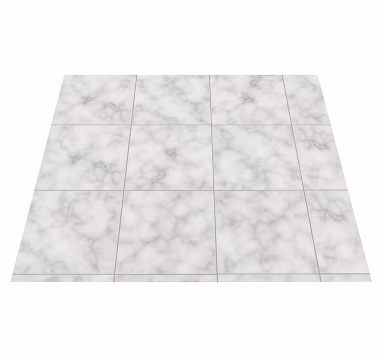 Alfombra vinílica cocina baldosas de mármol blanco - TenVinilo