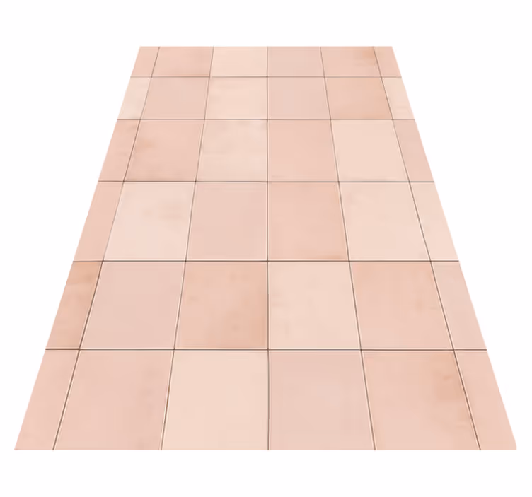 Alfombra vinílica cocina patrón de azulejos rosados - TenVinilo