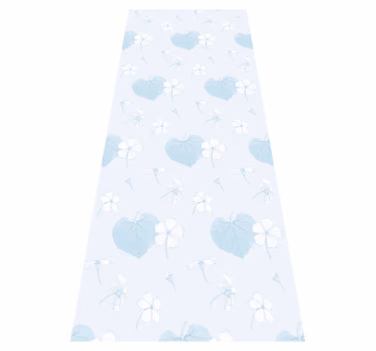Alfombra vinílica dormitorio diseño floral azul 80's - TenVinilo