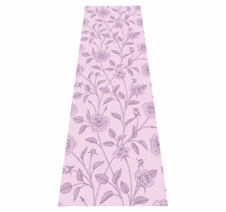 Alfombra vinílica dormitorio rosas vintage en óleo púrpura - TenVinilo