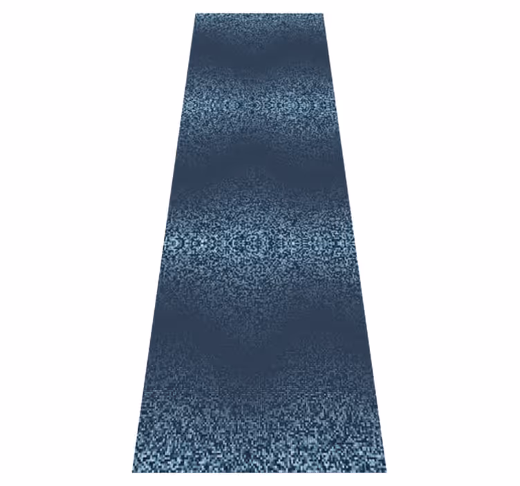 Alfombra vinílica dormitorio diseño retro azul con puntos - TenVinilo