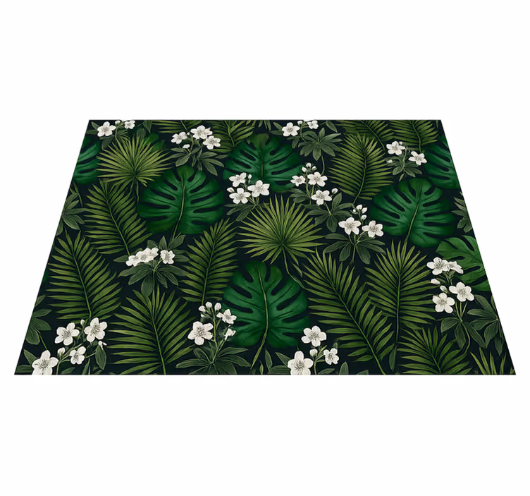 Alfombra vinílica dormitorio naturaleza exótica verde - TenVinilo
