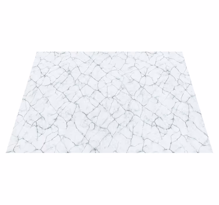 Alfombra vinílica dormitorio mármol blanco agrietado - TenVinilo