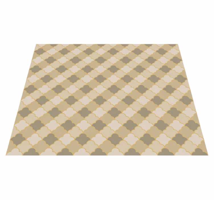 Alfombra vinílica dormitorio patrón art déco beige - TenVinilo