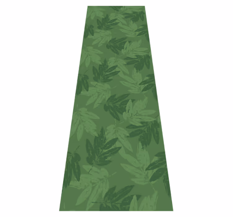 Alfombra vinílica oficina diseño hojas verdes sencillas - TenVinilo