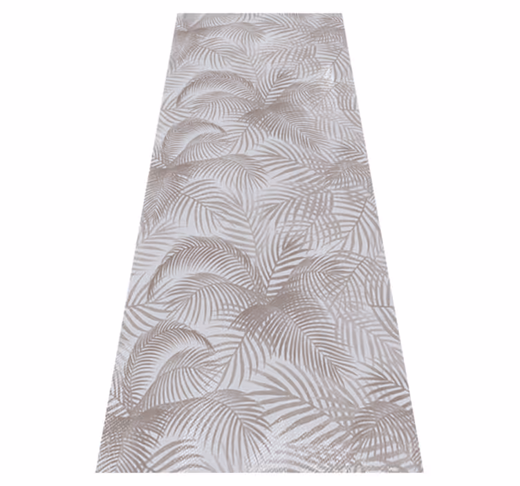 Alfombra vinílica dormitorio botánico elegante gris 80's - TenVinilo