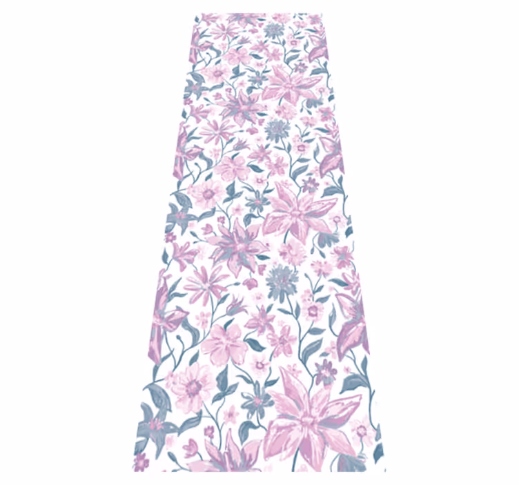 Alfombra vinílica dormitorio rosas rosas y grises - TenVinilo