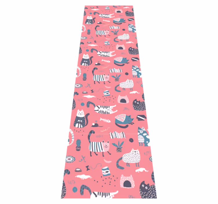 Alfombra vinílica dormitorio gatitos nórdicos - TenVinilo