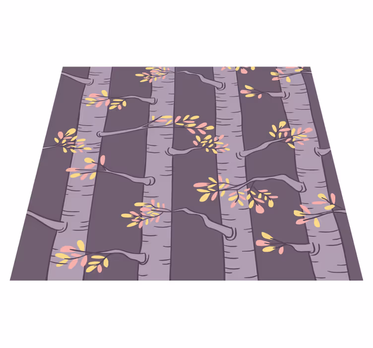 Alfombra vinílica nórdica papel pintado de árboles nórdicos - TenVinilo