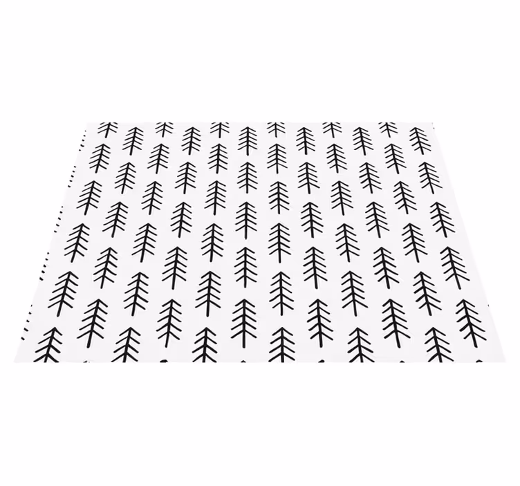 Alfombra vinílica nórdica pinos de tinta negra - TenVinilo