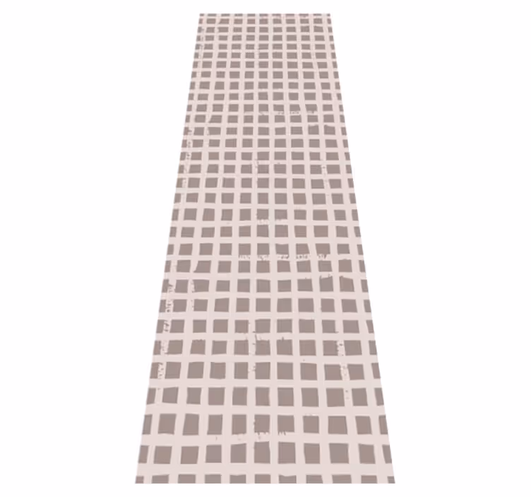 Alfombra vinílica nórdica patrón cuadros marrón cálido - TenVinilo