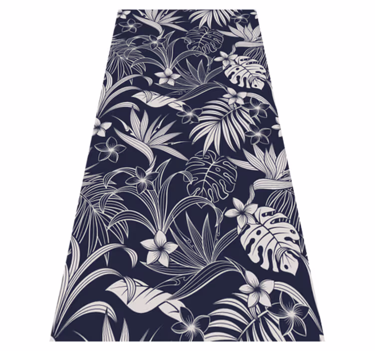 Alfombra vinílica naturaleza hojas y flores tropicales - TenVinilo