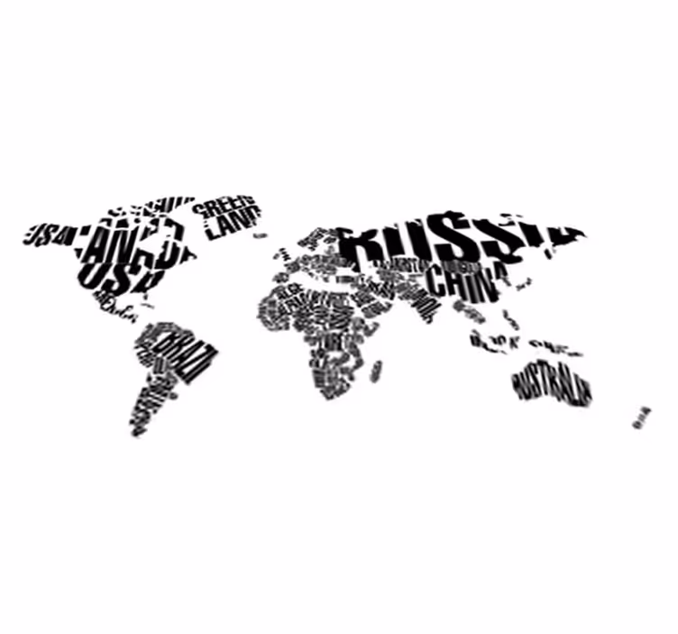 Alfombra vinílica mapamundi con nombres de países - TenVinilo