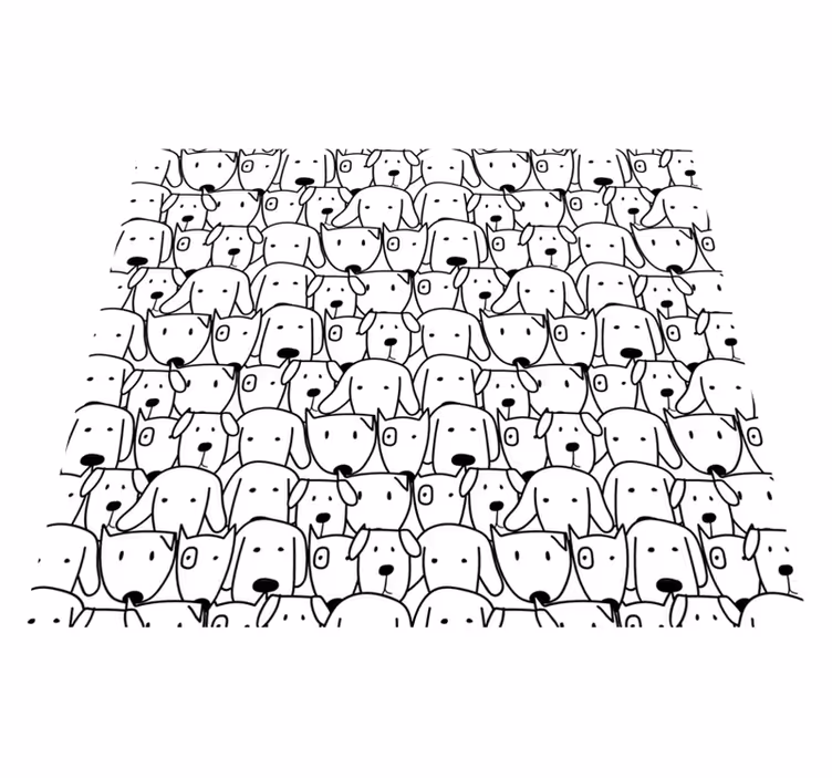 Alfombra vinílica de animales patrón de perritos - TenVinilo