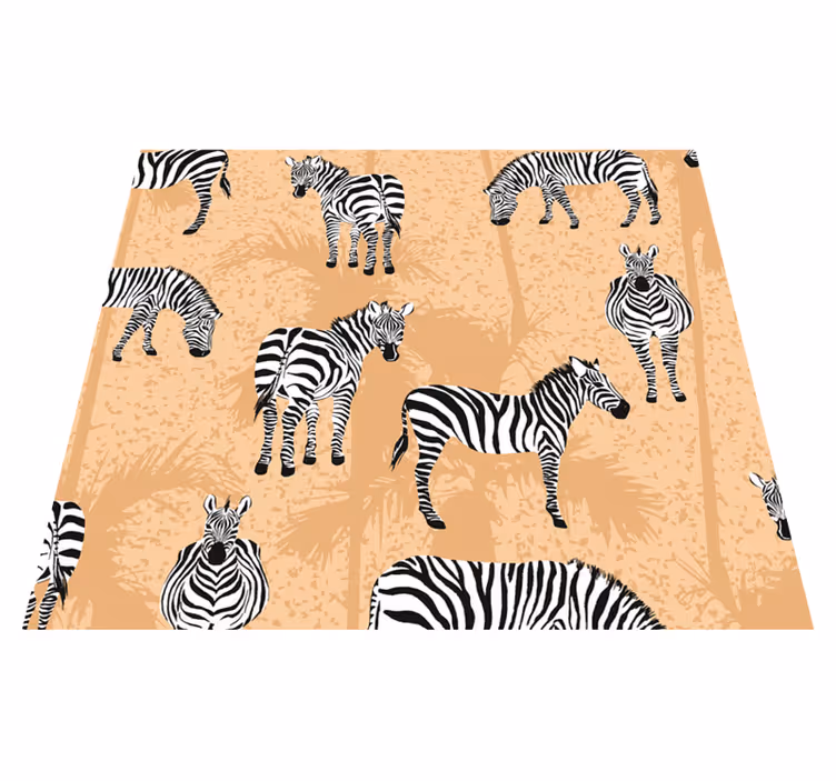 Alfombra vinílica de animales papel tapiz cebra baño - TenVinilo