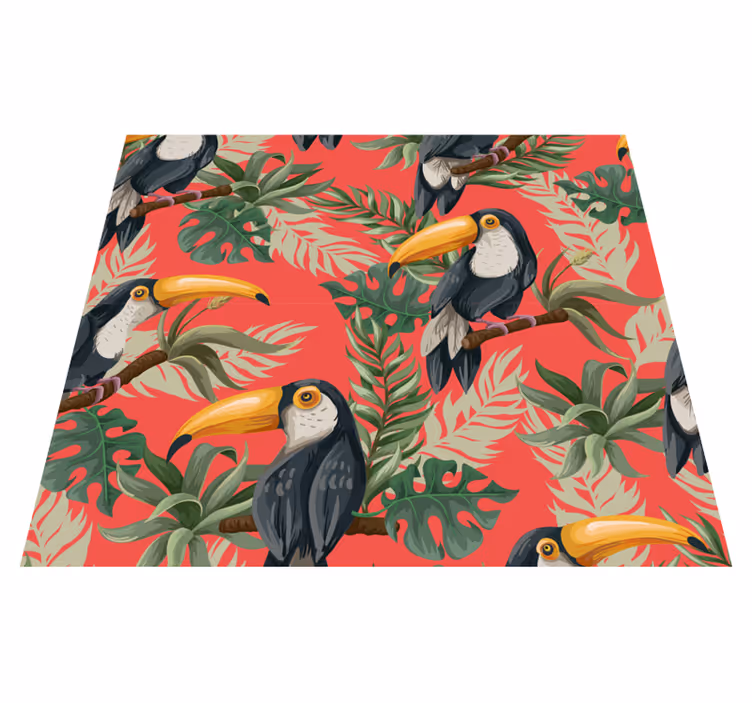 Alfombra vinílica de animales toucans tropicales - TenVinilo