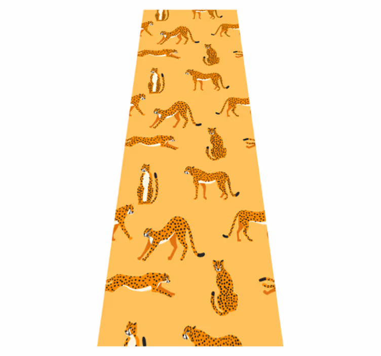 Alfombra vinílica de animales diseño leopardos amarillos - TenVinilo