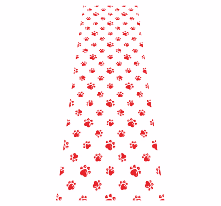 Alfombra vinílica de animales patas de gato y corazón - TenVinilo