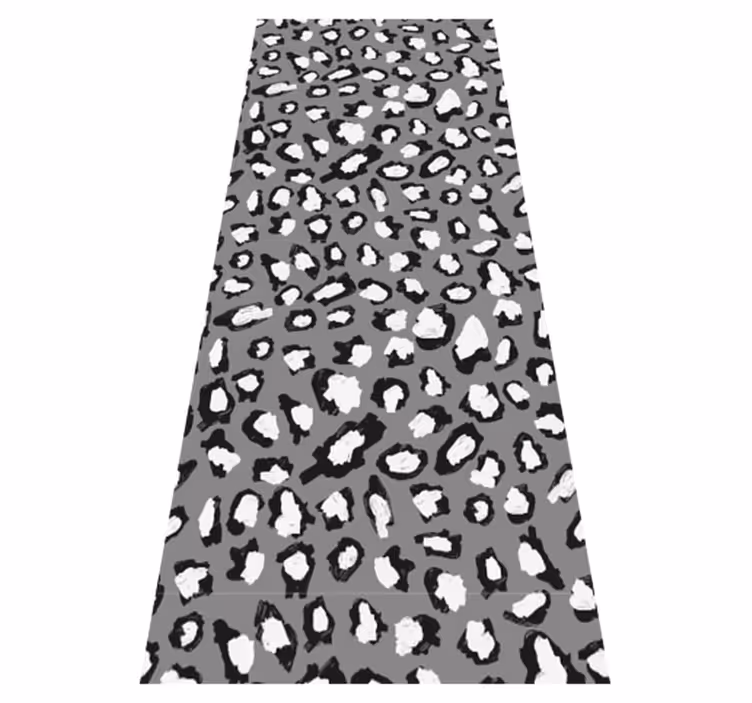 Alfombra vinílica de animales leopardo gris y blanco - TenVinilo