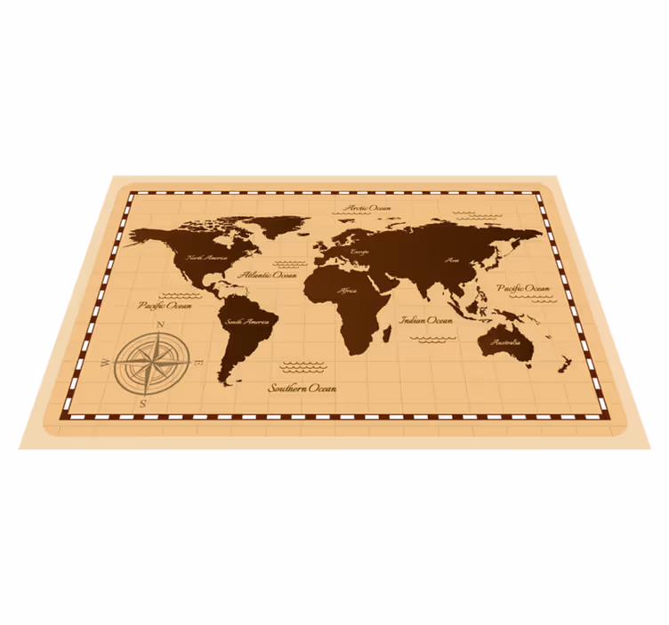 Alfombra vinílica mapamundi atlas - TenVinilo