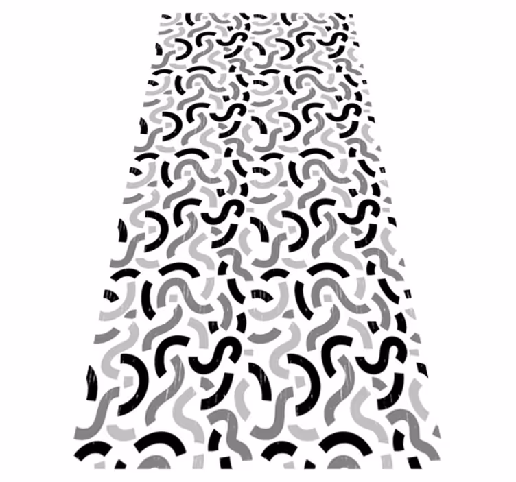 Alfombra vinílica textura formas en blanco y negro - TenVinilo