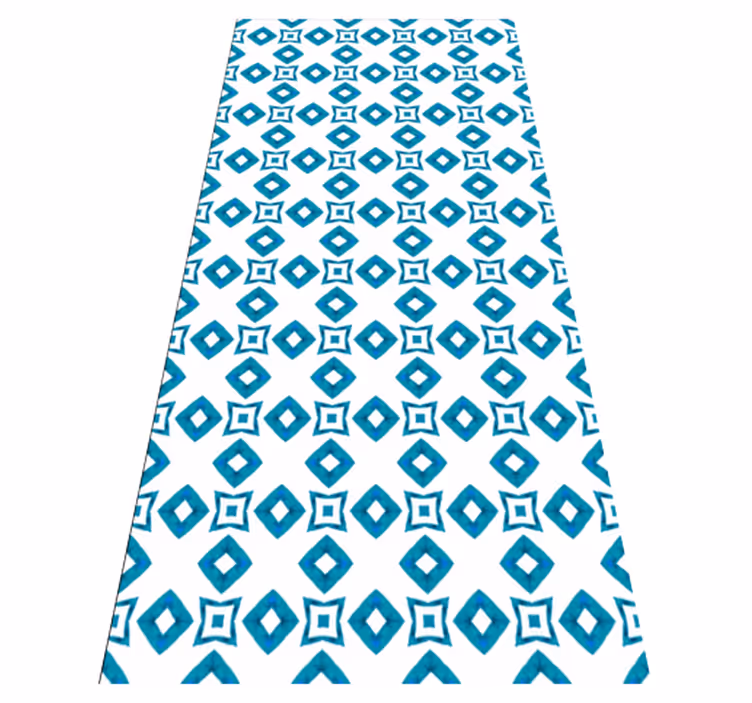 Alfombra vinílica textura diseño diamante azul geométrico - TenVinilo