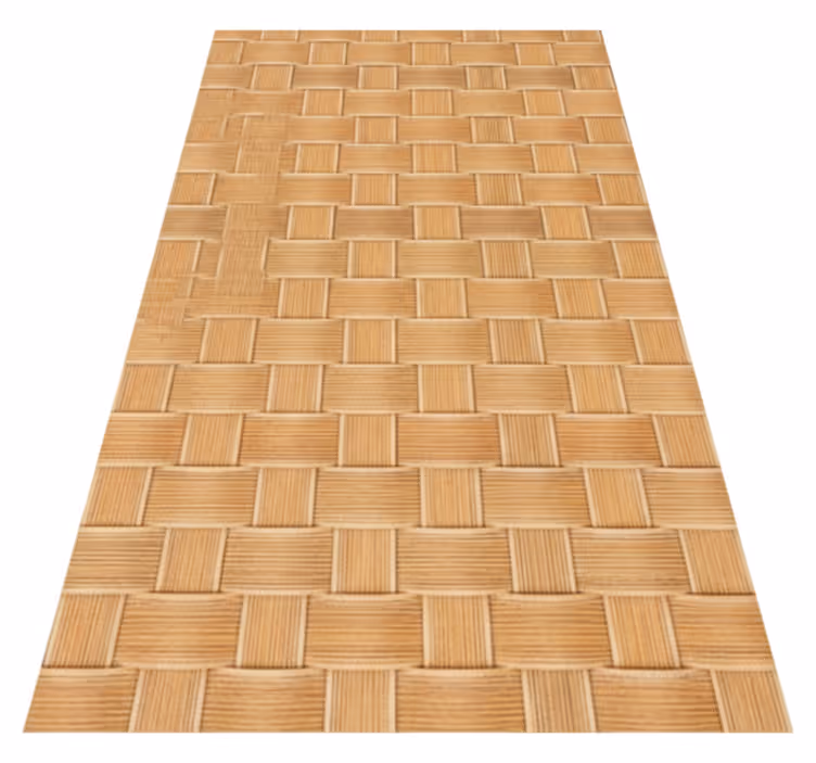 Alfombra vinílica textura trenzado de mimbre natural - TenVinilo