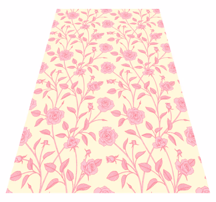 Alfombra vinílica vintage rosas pequeñas sobre fondo rosa - TenVinilo
