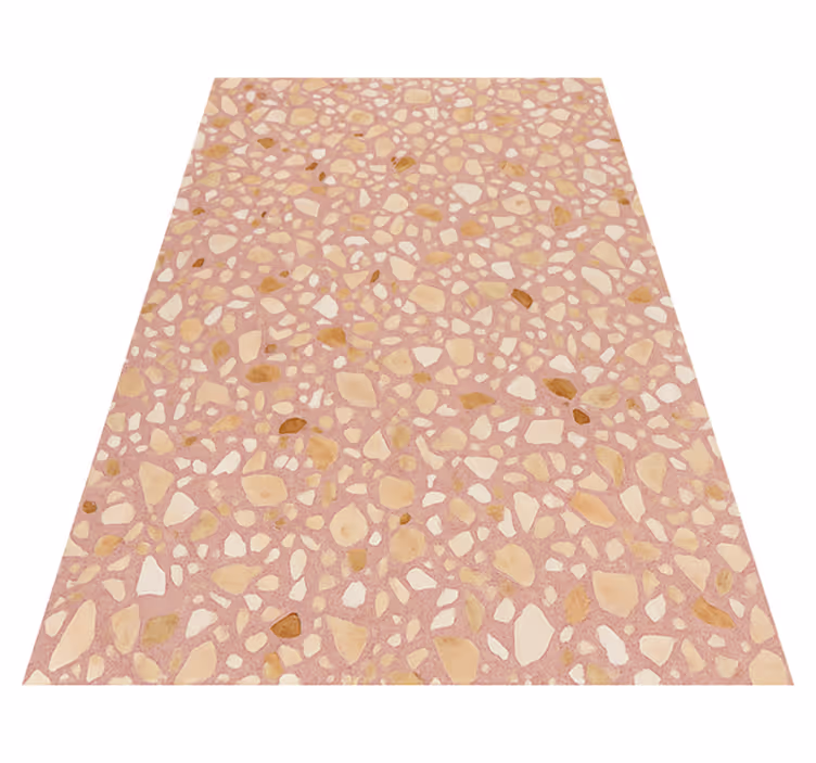 Alfombra vinílica textura terrazo tierra rosa - TenVinilo