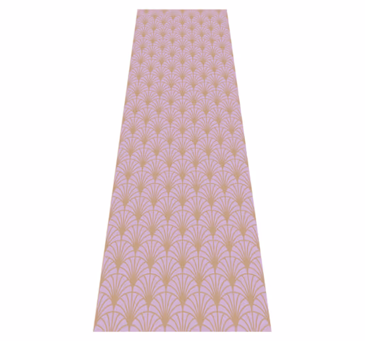 Alfombra vinílica vintage patrón escamas rosa y oro - TenVinilo