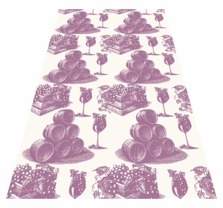 Alfombra vinílica vintage patrón vintage francés violeta - TenVinilo