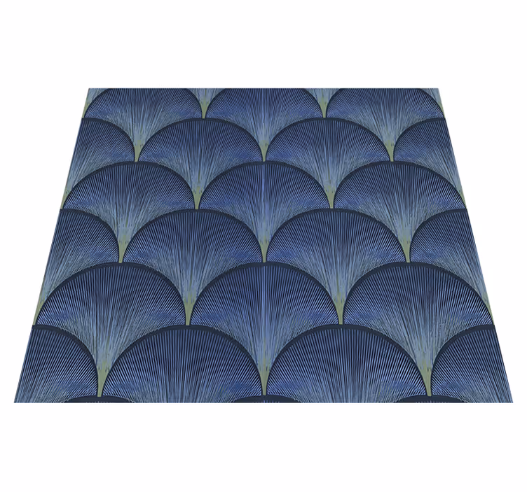 Alfombra vinílica vintage ventiladores azules art déco - TenVinilo
