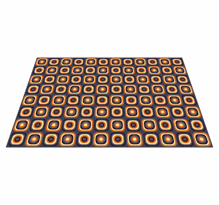 Alfombra vinílica vintage círculos cuadrados 70s - TenVinilo