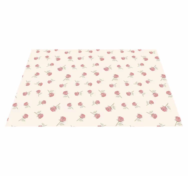 Alfombra vinílica vintage patrón de rosas romántico - TenVinilo