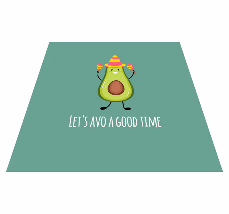 Alfombra vinílica frase con aguacates divertidos - TenVinilo