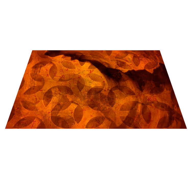 Alfombra vinílica geométrica abstracta color naranja - TenVinilo