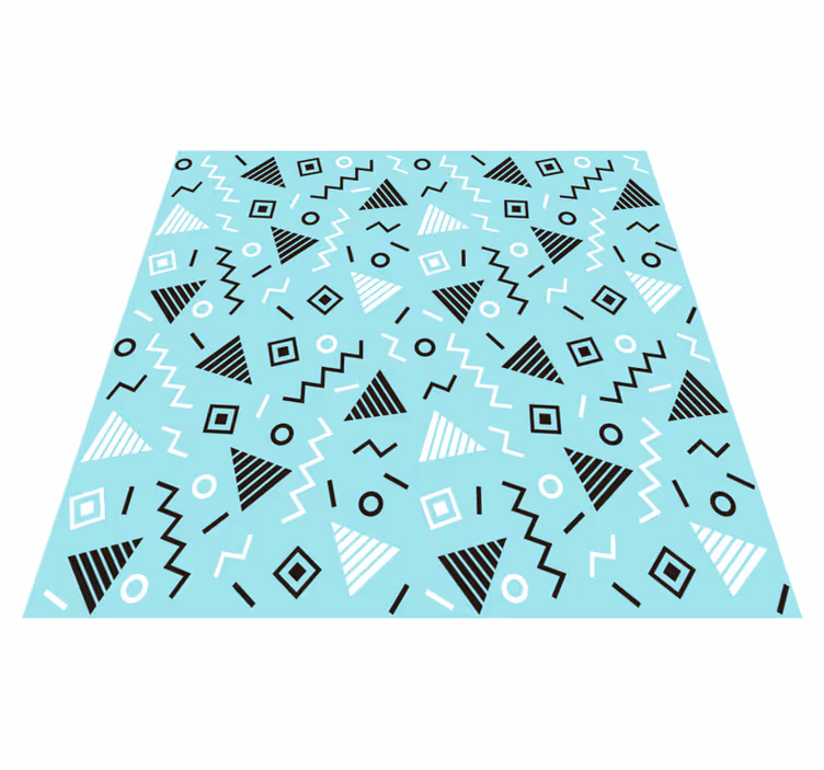 Alfombra vinílica geométrica estilo memphis años 80 - TenVinilo