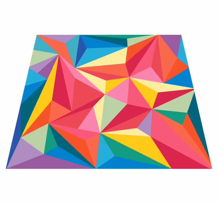 Alfombra vinílica geométrica imagen geométrica multicolor - TenVinilo