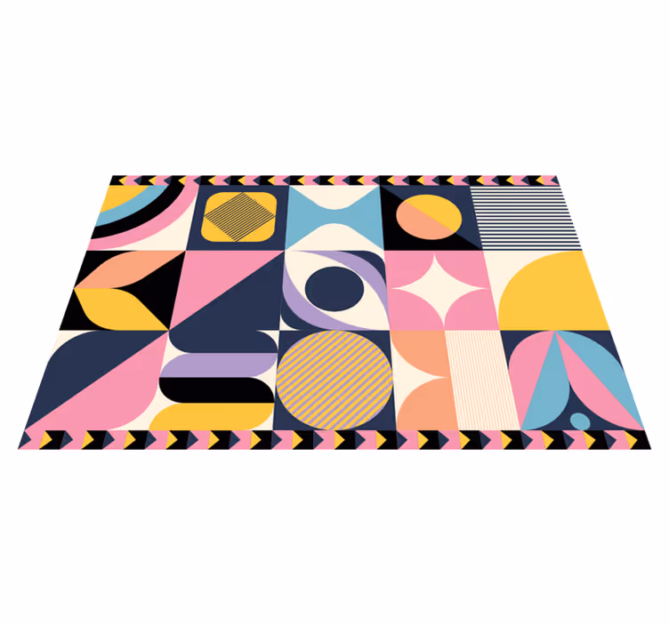 Alfombra vinílica geométrica arte geométrico múltiple - TenVinilo
