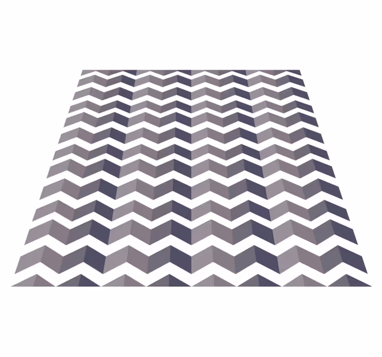 Alfombra vinílica geométrica zigzag blanco y negro - TenVinilo