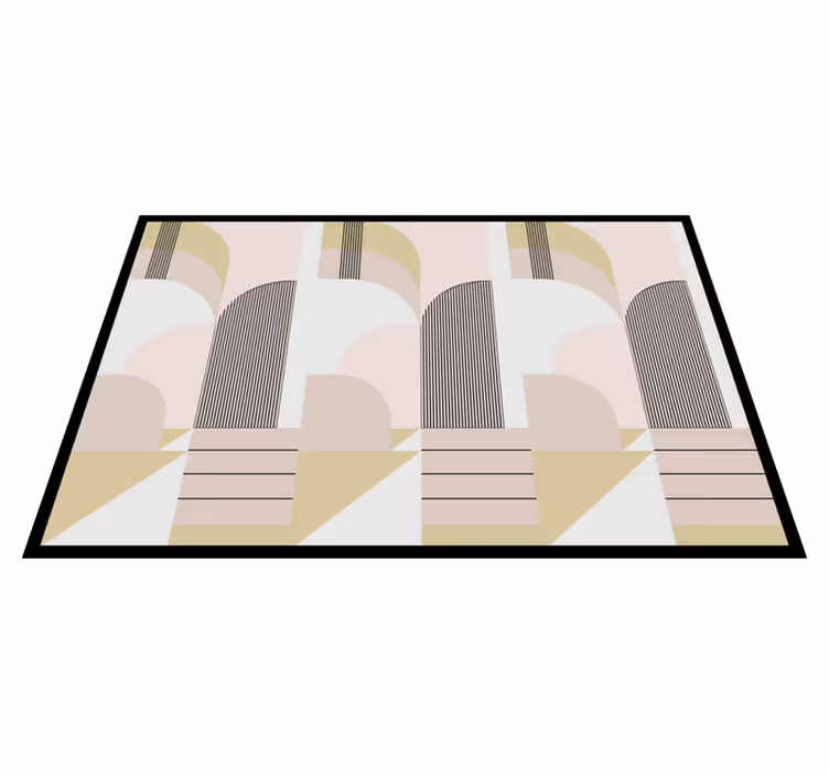 Alfombra vinílica geométrica diseño urbano en colores pastel - TenVinilo