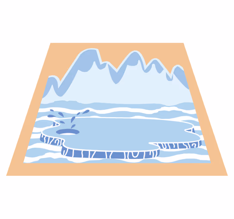 Alfombra vinílica infantil montañas de hielo azul - TenVinilo