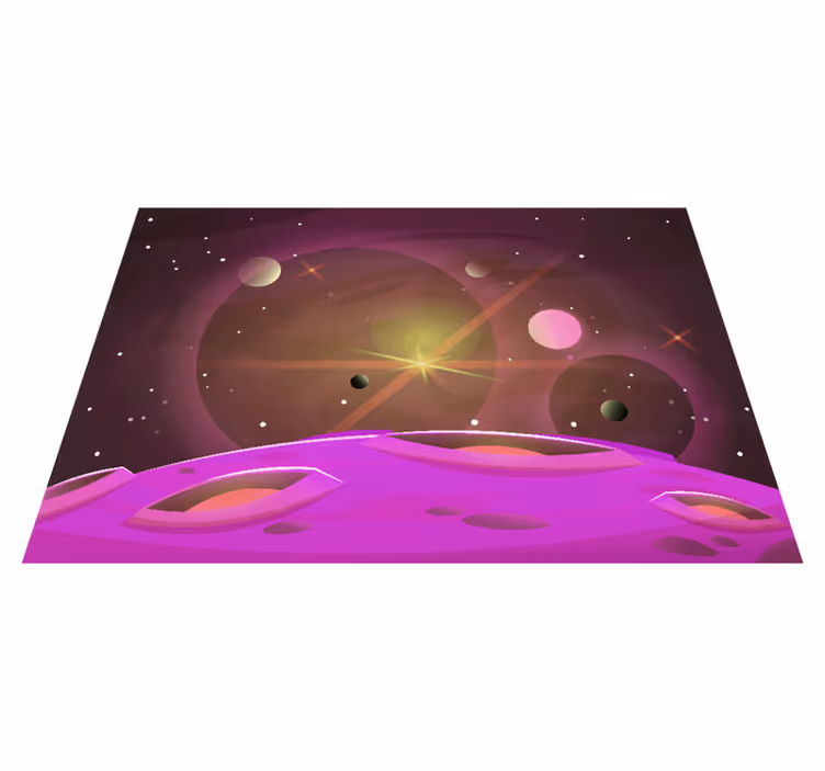 Alfombra vinílica infantil vistas futuristas al espacio - TenVinilo