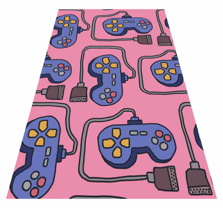 Alfombra vinílica juegos diseño de control retro - TenVinilo